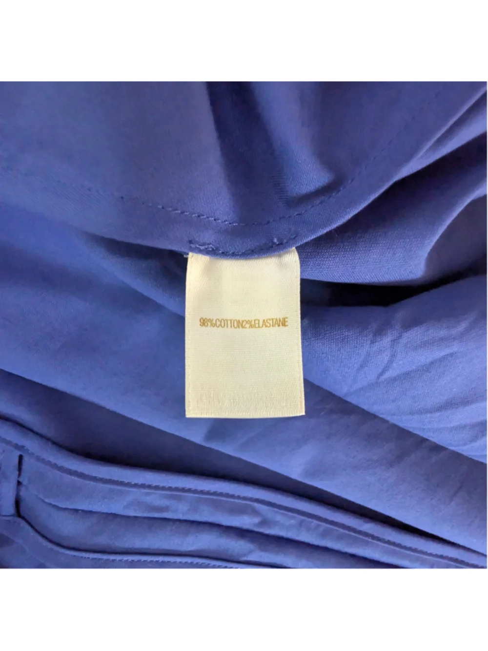 Kate Spade New York Cotton Colorblock Fit Flare Cream Blue Dress - 0 - See Note